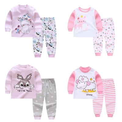 China Breathable Baby Pajamas Girl Clothes Warm Home Girls Flannel Newborn Boys Two-Piece Children Sets Winter for sale