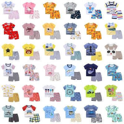 China Breathable Wholesale Boutique Kids Summer Short Sleeve Baby T-shirt and Pants Boys Clothing Children Set for sale