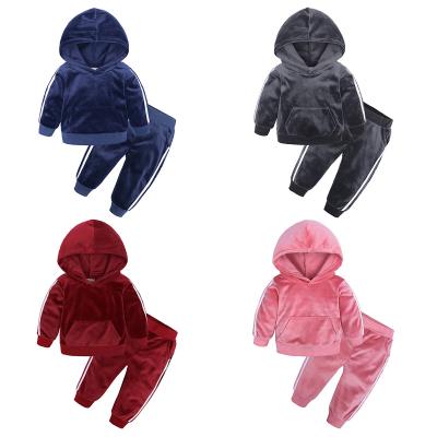 China Viable Boys Girls Autumn Clothes Hoodies Clothes Set Kids Outfits Velvet Kids Tracksuit Kids Clothes Sets Toddler Girl Clothing for sale