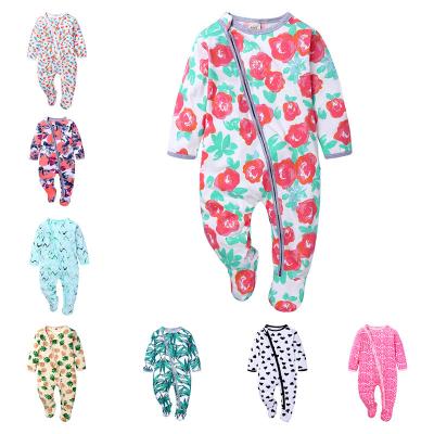 China New Design Spandex New Design Toddler Footie Boy Girl Long Sleeve Pajamas Infant Infant Cotton/Cotton Long Clothes Baby Footie Jumpsuit Romper for sale