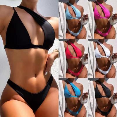 China Plus Size Women's Sexy Solid Shoulder Bikini Swimwear Swimwear Bikini One Set Brazilian Women's Bathing Suit for sale