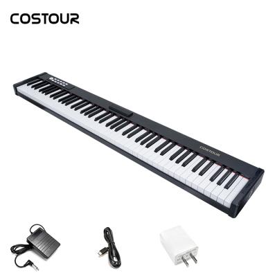 China Bluetooth/rechargeable/mobile phone& Wholesale 88key Portable Digital Piano Touch Pad Bracket Response Hitting Force Master Piano With External Speaker for sale