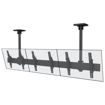 China 8 Years Factory Supply Aluminum Tilting TV Ceiling Mount For Triple Flat Panel for sale