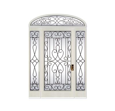 China estilo de cristal de Front Door With Iron Classic del hierro labrado de la pulgada 22x10 de 18m m en venta