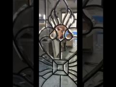 All Clear Bevel Decorative Glass Panel With Patina Caming For Entry Doors