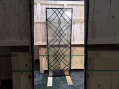 Canada‘S Best-Selling 22*64 Wrought Iron Door Inserts glass of 12*12 Steel Bar for Fiber glass doors