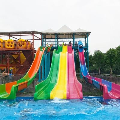 China Solid Color Open Fiberglass Amusement Park Water Slide Tube For Aqua Park for sale