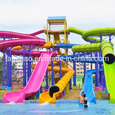 China Outdoor Fiberglass Combination Spiral Water Slide Tube For Adults Weatherproof for sale