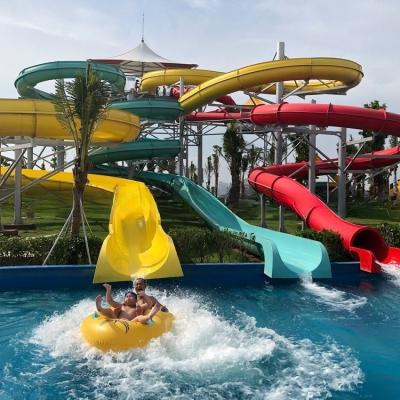 China Large Scale Open And Closed Water Slide 95m Length Fade Resistant for sale