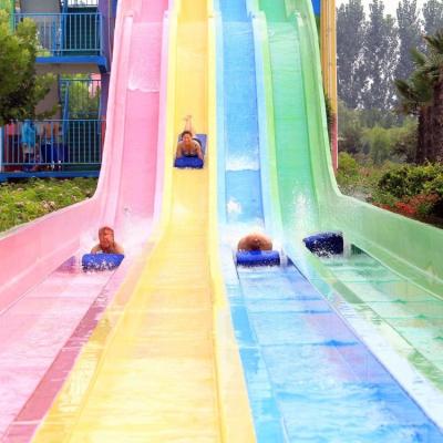 China Family Friendly Rainbow Water Slide Aquatic Slide For Recreation Park for sale