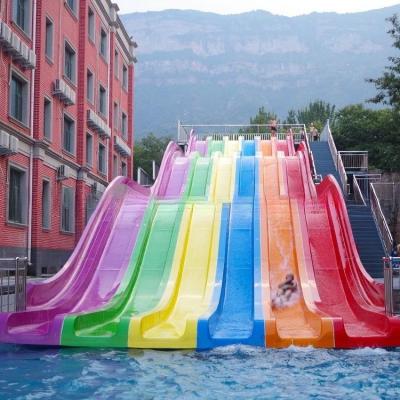 China Colorful Design Fiberglass Rainbow Water Slide Equipment Racing For  Pool for sale