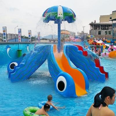 China Hot Multicolor Water Park Splash Pad Mini Fiberglalss Octopus Water Slide for sale