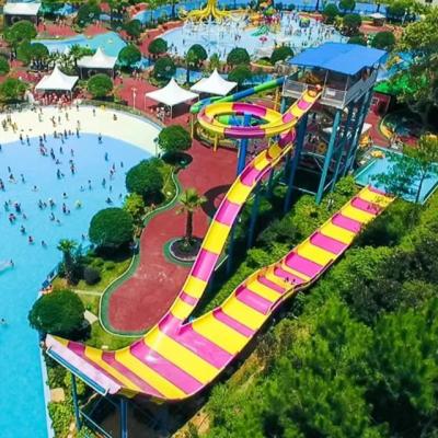 China Customized Size Water Park Equipment Fiberglass Large Boomerango Water Slide Suitable for Holiday Resorts for sale