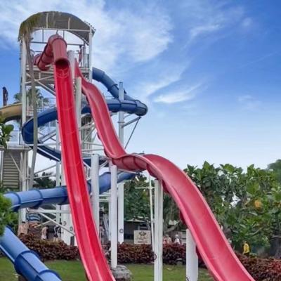 China Aqua Park Equipment Fun Park High Speed Slide Swimming Pool Fiberglass Slide for sale