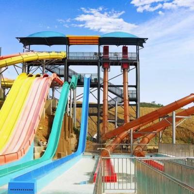 China Parque acuático Rainbow Slides Parque de atracciones para adultos Rides Equipo Fibra de vidrio tobogán acuático en venta