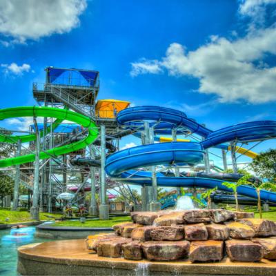 China Fiberglass Water Slides Park Games Spiral Slides Water Park Equipment for sale