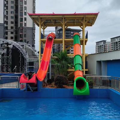 China Aqua Park Outdoor Playground Water Games Play Fly Fiberglass Slide for sale