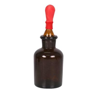 China Popular Eco-friendly Amber Brown 30ML 60ML 125ML Lab Pharmacy Reagent Glass Bottle Apothecary Bottle Chemical Jar With Glass Dropper for sale