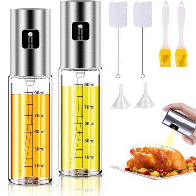 China 100ml Edible Grade Material Heatable Refillable Sprayer Bottle Soft Glass Cooking Olive Oil Spray Bottle for sale