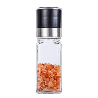 China Wholesale 4oz Recyclable Empty Manual Spice 120ml Jar Salt and Pepper Grinder Bottle Clear Single Glass Set for sale