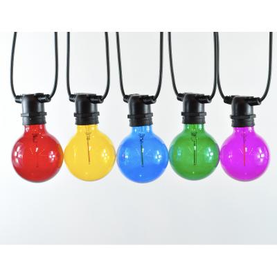 China Multicolor Waterproof Glass Bulb G80 IP44 Solar Light Low Voltage Led Party Lights Garden Lights 10L for sale