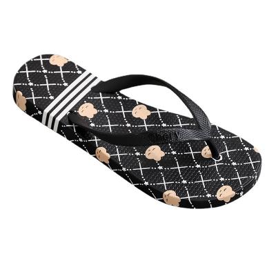 China Damping 2022 new cartoon fashion flip flops outside wear slippers female flat-bottomed Institut Statistics Institute slippers for sale