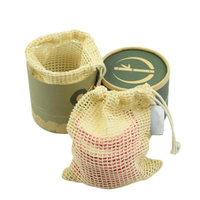 China Single Bag Bamboo Make Up Cleaning Cotton Mesh Drawstring Bag Remover Pad Discharge Makeup Cotton for sale