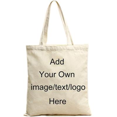 China Hot Selling Cotton Canvas Disposable Tote Bag With Custom Logo Printed for sale