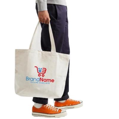 China Reusable ECO Custom With Printing Logo Zipper Wholesale Shopping Organic Cotton Canvas Tote Bags for sale