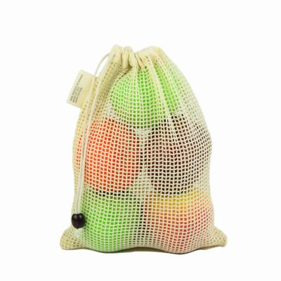 China Wholesale Cotton Net Small Drawstring Handled Custom Product Mesh Bags for sale