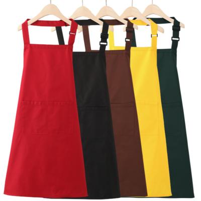 China Washable Custom Kitchen Cotton Canvas Cross Apron With Pockets for sale