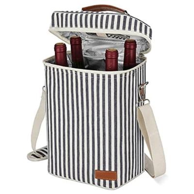 China Eco-Friendly Tirrinia Insulated 1 2 3 4 Wine Tote Bag - Tumbler Glass Cooler Carrier for BYOB Restaurants, Wine Tasting, 6 Wine Bottle Travel for sale