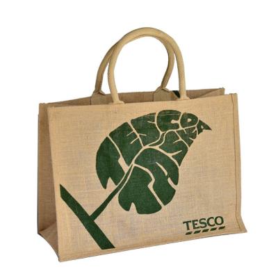 China 100% Logo Wine Shopping Burlap Jute Customized Wholesale Eco-Friendly Tote Bags for sale