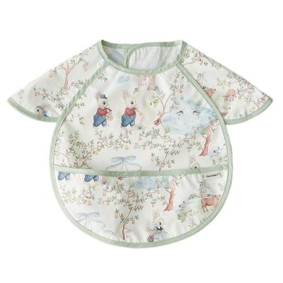 China Washable Natucare BSCI Baby Boy And Girls Polyester PU Smock Apron Bib Waterproof Baby Feeding Bibs for sale