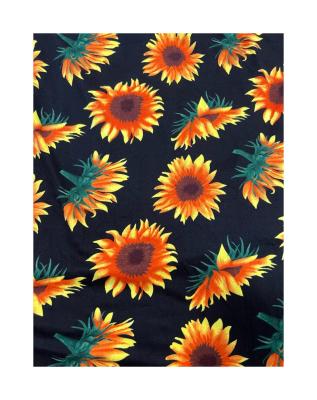 China Hot Sale Factory Direct Tear-Resistant DTY Brush Print 94%Polyester and 6% Spandex Fashion Fabric for Woman Clothes and Dress for sale