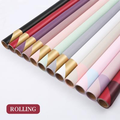 China 60x10Yards Sinowrap waterproof double sided glod color wrapping rolling paper florist wrapping paper for sale