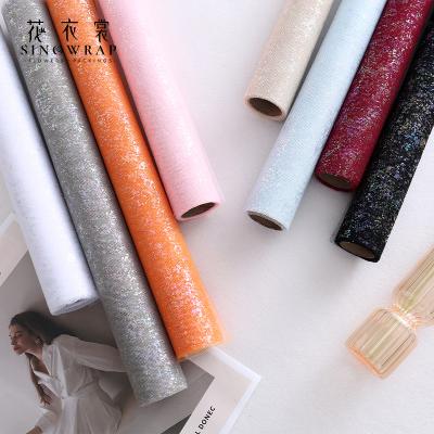 China Hot Fashion Waterproof Gauze Flower Wrapping Mesh Paper Shiny Trendy Soft Sale for sale