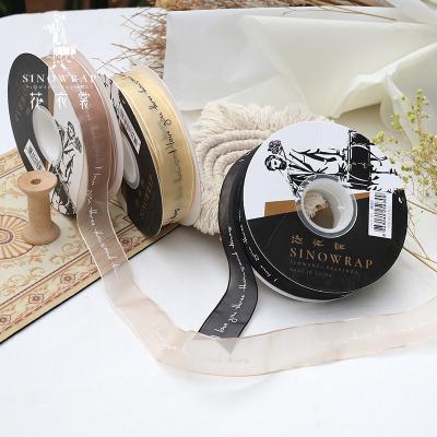 China New Arrival Korean Style Chiffon Organza Flower Anti-torn Love Wrapping Ribbons for sale