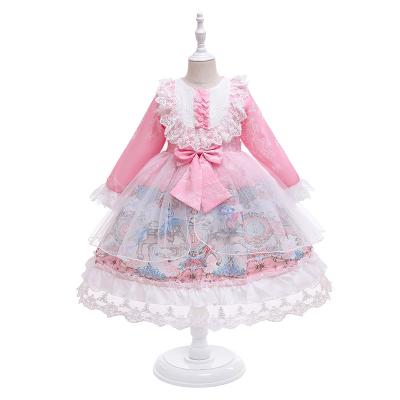 China Anti-Wrinkle HP102 Babies Party Princess Dress Up Dresses Wear Long Sleeves Bridesmaids Dress for sale