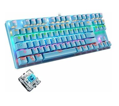 China Anti-ghosting K550 Mini Mechanical Gaming Keyboard 87 Keys RGB Backlight Gaming Keyboard Waterproof Mechanical Keyboard Blue for sale