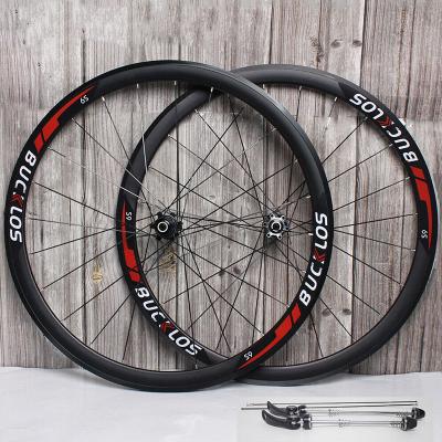 China Road Bikes OEM/ODM Road Bicycle Wheelset Carbon Hub 700C Bike Wheels Set Ultralight Bike Wheelset Rim 9*100mm Fit 10*130mm Disc Brake for sale