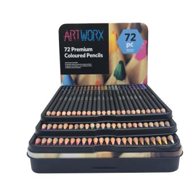 China Amazon Hot Sale Non-Toxic New Product 72pcs Premium Color Pencil In Tin Box for sale