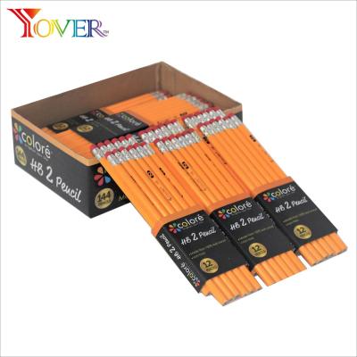 China Office & School Pencil Value Pack 144pcs #2 Yellow Pencil Set In Cardboard Box for sale