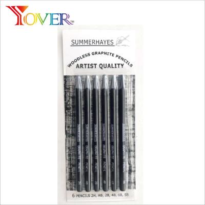 China 6pcs Woodless Pencil Graphite Woodless Sketching Pencil Set for sale