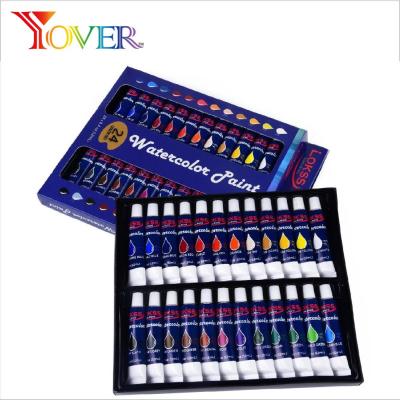 China Hot Sale 24pcs 12ml Non-toxic Watercolor Paint Set for sale