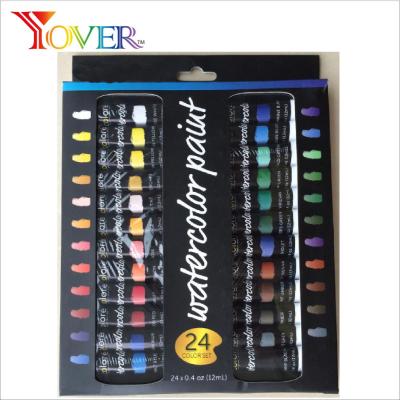 China High Quality Hot Selling Non-toxic 24pcs 12ml Watercolor Paint Set for sale