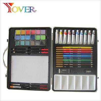 China 50pcs non-toxic Tin Box Packed Watercolor Painting Art Set for sale