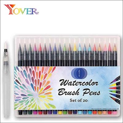 China Watercolor Painting 20pcs Watercolor Brush Tip Marker Pen for sale