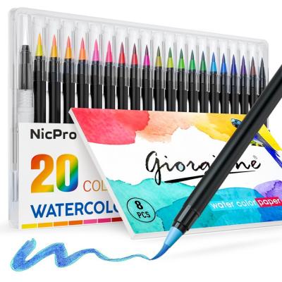 China Water Based Watercolor Ink 20 +1pcs Brush Pen Paint Set for sale