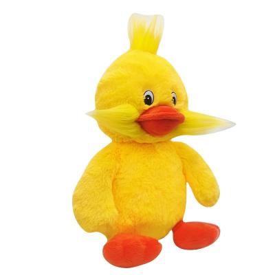 China Handsome Dull Duck Plush Toy Cartoon Children's Doll Gift Yellow Hair Beard Children's Game New Arrival 28cm Long for sale